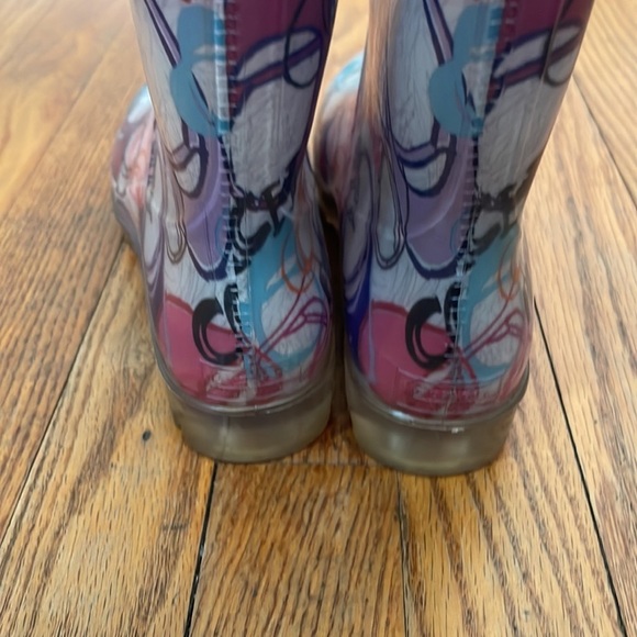 Coach Poppy Rain Boots Signature Monogram Multi-Colored Size 6 - Picture 4 of 9